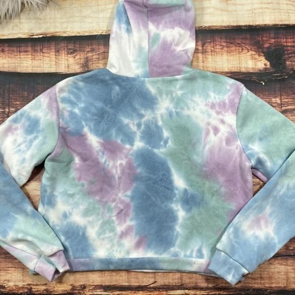 RELISTED Tie Dye Cropped Hoodie - Crop Top Jacket - Picture 6 of 6